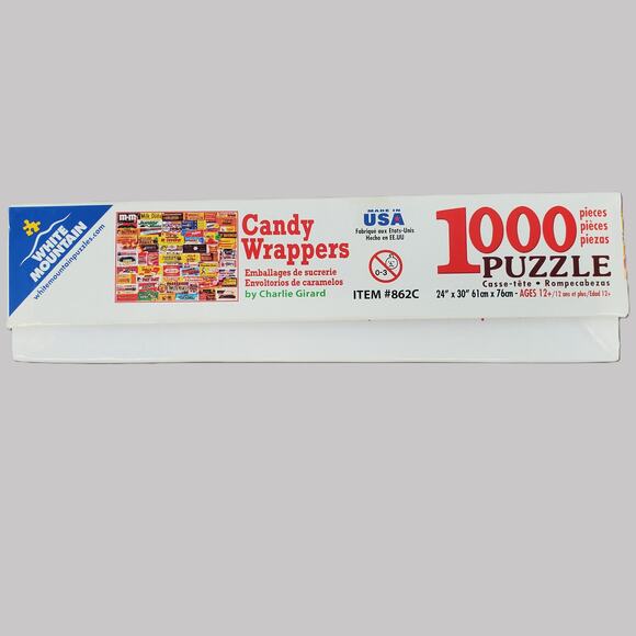 White Mountain Vintage Candy Wrappers 1000 Piece Puzzle 862C 24inx30in Pre-Owned - Picture 8 of 8